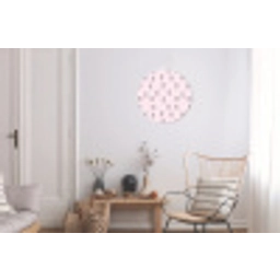 Konijnen - Minimalistisch - Roze Wandcirkel aluminium klein 190 -woonkamer