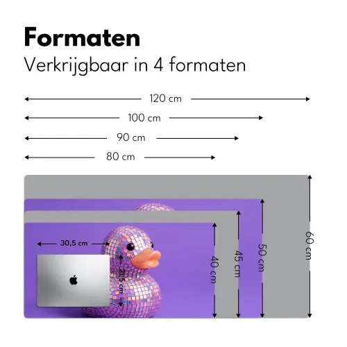 Disco - Eend - Paars Muismat XXL klein -sfeer5