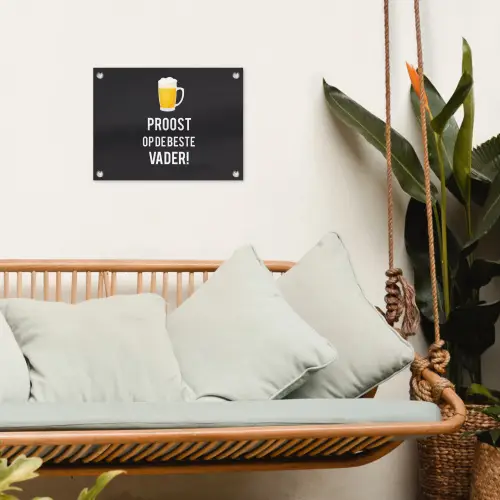 Spreuken - Proost op de beste vader - Quotes - Papa tuinposter los doek klein -sfeer7
