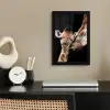 Giraffe - Dieren - Zwart - Portret - Dieren fotolijst zwart zonder passe partout klein -sfeer1