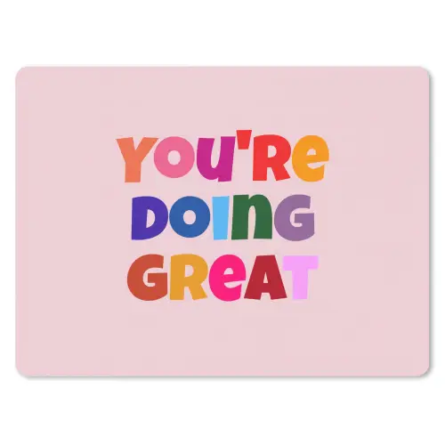 You're doing great - Roze - Kleurrijk muismat rubber klein -3d