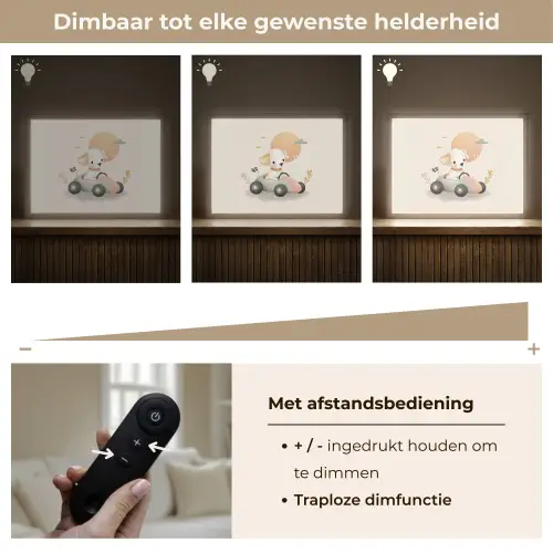 Puppy - Raceauto - Oranje Light Box met batterij (Wandlamp kind) middel -USP_dimbaarNL