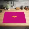 Smile - Stippen - Geel - Smiley - Roze Inductie beschermer vinyl 3mm klein -sfeer5