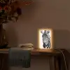 Zebra - Close-up - Zwart - Strepen Light Box met kabel (Tafellamp) klein -sfeer4