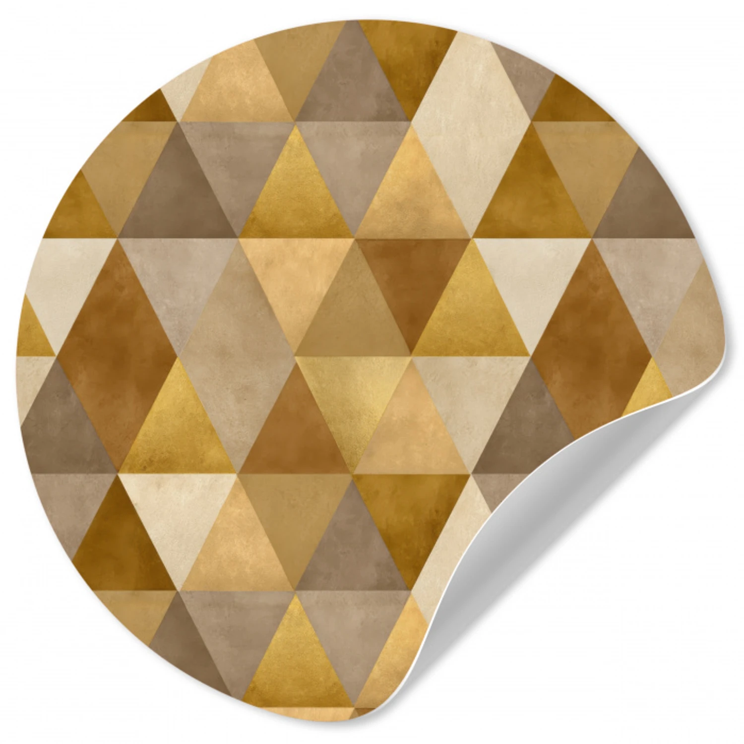 Geometrisch - Driehoek - Goud Wandcirkel behangsticker klein 186 -3d