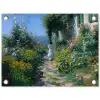 Kat - Vrouw - Bloemen - Huis tuinposter los doek klein -3d