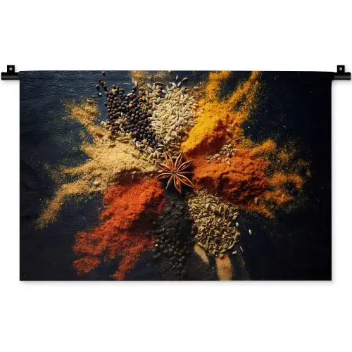 Specerijen - Explosie - Oranje Wandkleed katoen klein -zz3d