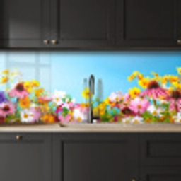 Bloemen - Kleurrijk - Blauw - Natuur keuken achterwand 2 middel -sfeer1