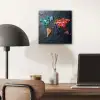 Wereldkaart - Edelstenen - Regenboog - Ruw aluminium wit klein -sfeer5