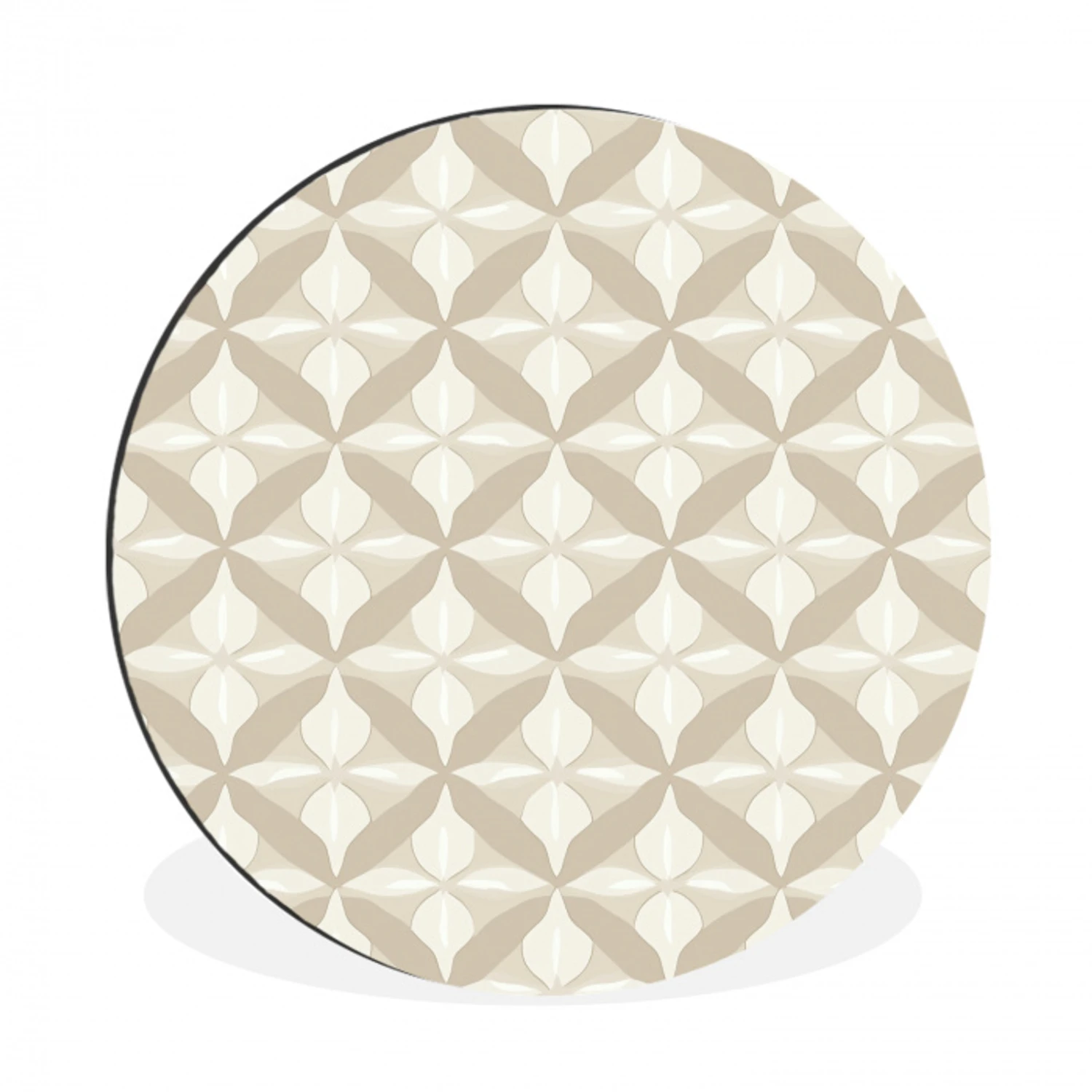 Patroon - Klassiek - Beige Wandcirkel aluminium klein 190 -3d