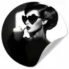Vrouw - Zwart - Hart Wandcirkel behangsticker klein -3d