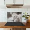 Paard - Wit - Winter - Natuur - Sneeuw - Dieren keuken achterwand spatscherm klein -sfeer2