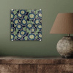 Bloemen - Borduurwerk - Patroon - Blauw - Groen plexiglas 5mm klein 11 -sfeer3