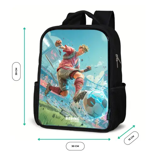 Voetbal - Jongen - Stadion - Elektrisch Rugzak - Zwart middel -productfoto_formaten