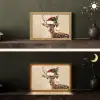 Kerst - Hert - Gewei - Rood Light Box met kabel (Tafellamp) klein -sfeer3