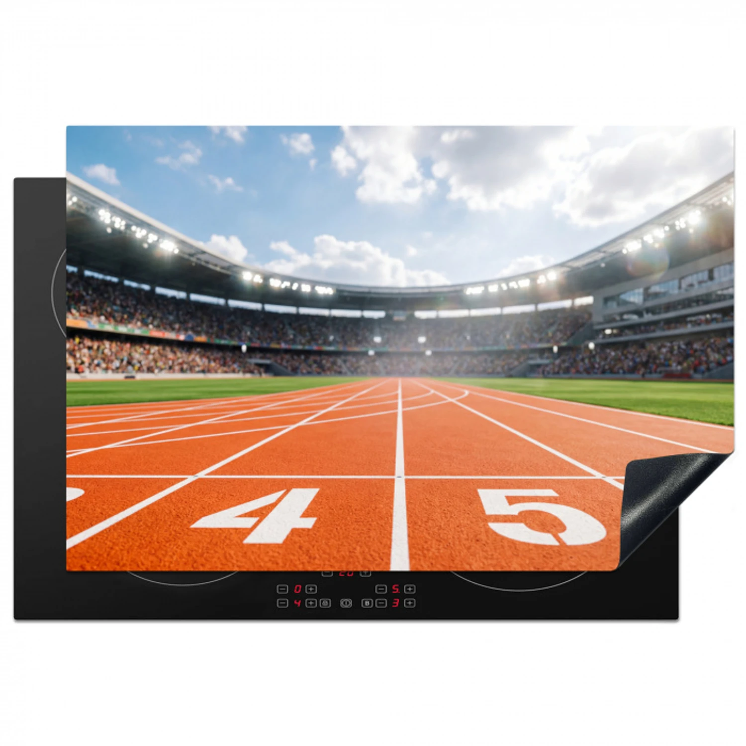 Sintelbaan - Stadion - Sport -Oranje Inductie beschermer vinyl 3mm klein -3d