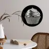 Cupcake - Luxueus - Zilver Wandcirkel behangsticker klein -sfeer3