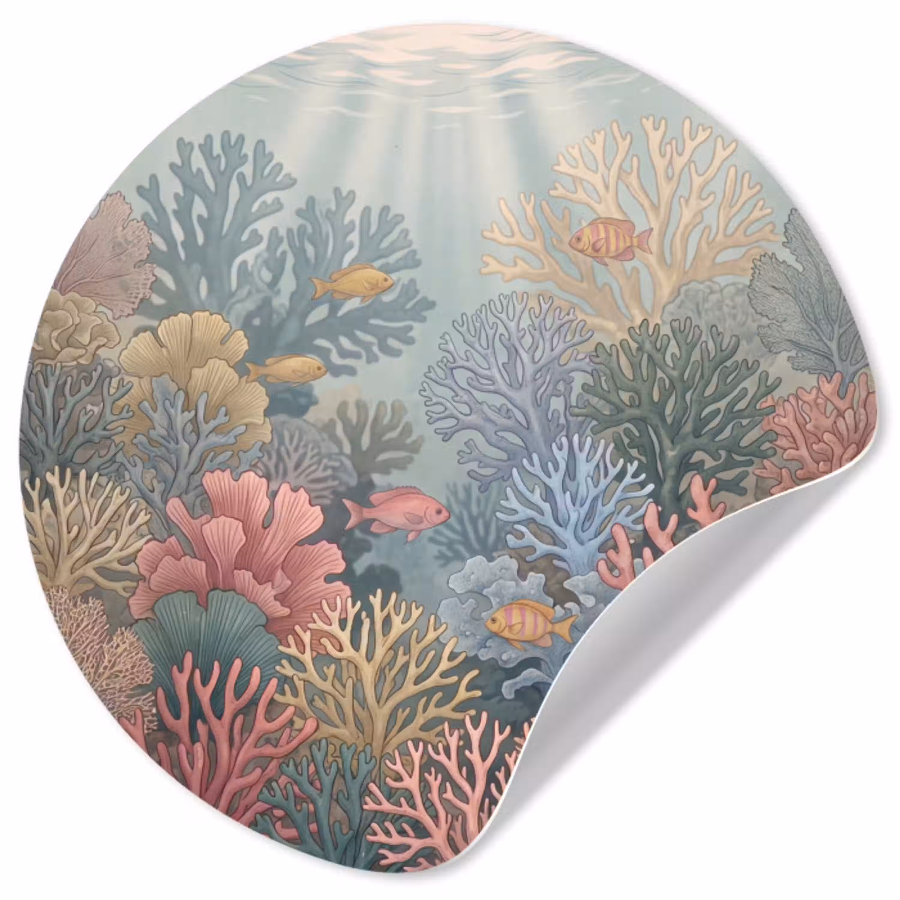 Zee - Koraal - Vis - Natuur - Kleurrijk Wandcirkel behangsticker klein -3d