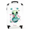 Alien die een hart vasthoud op een planeet NBS - Handbagage koffer - Kinderen Unisex middel -productfoto_recht