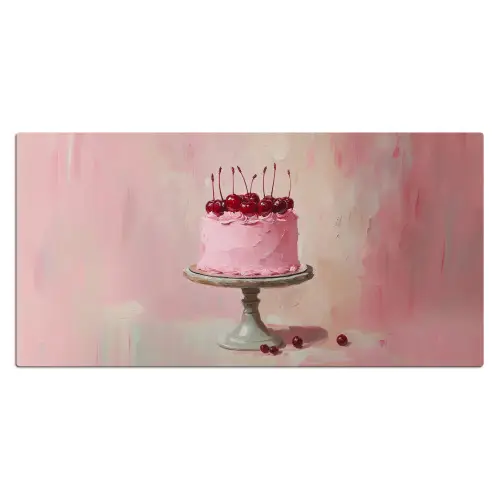 Taart - Pink - Cherry Muismat XXL klein -3d_leeg