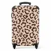 Dierenprints - Panterprint koffer in bruin en beige NBS - Handbagage koffer - Kinderen Unisex middel -productfoto_recht