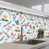 Patronen - Bloemen - Bladeren keuken achterwand 2 middel 871 -3d_schuin