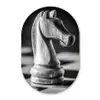 Paard - Hout - Schaalbord - Zwart Wandcirkel Ovaal Forex klein -3d