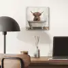 Schotse hooglander - Bad - Badkamer - Badkuip - Bruin - Horens plexiglas 5mm klein -sfeer6