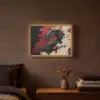 Zwarte draak - Rookwolken - Rood Light Box met batterij (Wandlamp) middel -sfeer4