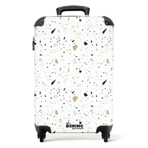 Terrazzo patroon neutraal NBS - Handbagage koffer - Volwassenen Unisex middel -productfoto_recht