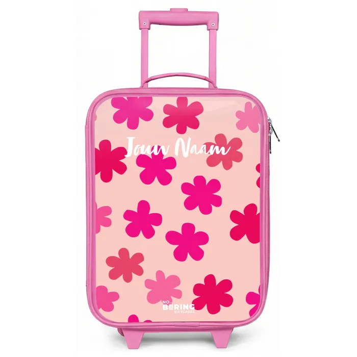 Roze bloemen Kinderkoffer - Roze klein -zz3dotto