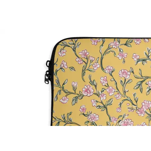 Bloemen - Motief - Geel laptophoes neopreen klein 279 -detail