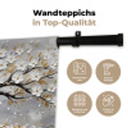 Boom - Bloemen - Natuur - Abstract - Wit Wandkleed katoen klein -tsfeer2_DE
