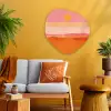 Zon - Abstract - Landschap - Oranje Wandcirkel Organisch Plexiglas middel -sfeer4