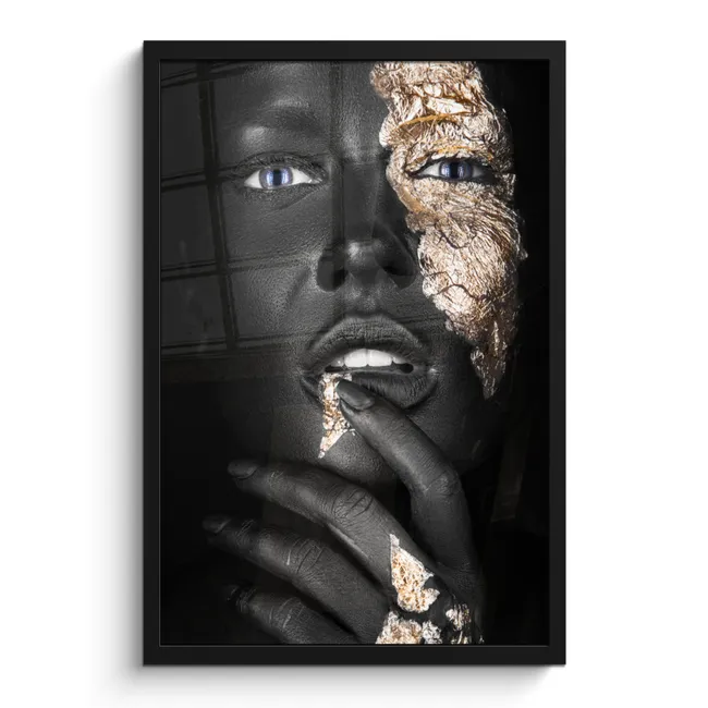 Photo Frame - Woman - Gold leaf - Black - Skin - Luxury