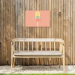 Waterijsje - Pasteltinten - Minimalistisch Tuinposter op houten frame 2 cm dik klein -sfeer4