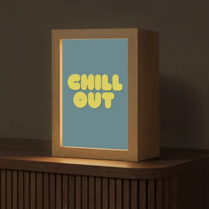 Chill out - Geel - Blauw Light Box met kabel (Tafellamp) klein -z3d_website