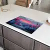 Schilderij - Zonsondergang - Bloemen - Rivier Inductie beschermer vinyl 3mm klein -sfeer8