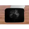 Zwart - Bloem - Orchidee laptophoes neopreen klein -tafel