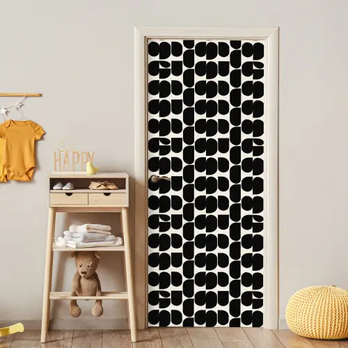 Modern - Patroon - Zwart deurposter klein 289 -sfeer4
