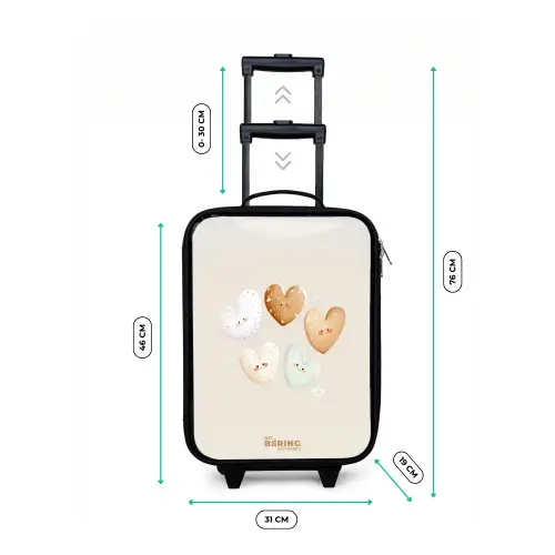 Hartjes in zachte beige tinten Kinderkoffer - Zwart klein -productfoto_formaten