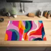 Vormen - Golvend - Abstract - Felroze Inductie beschermer vinyl 3mm klein -sfeer5
