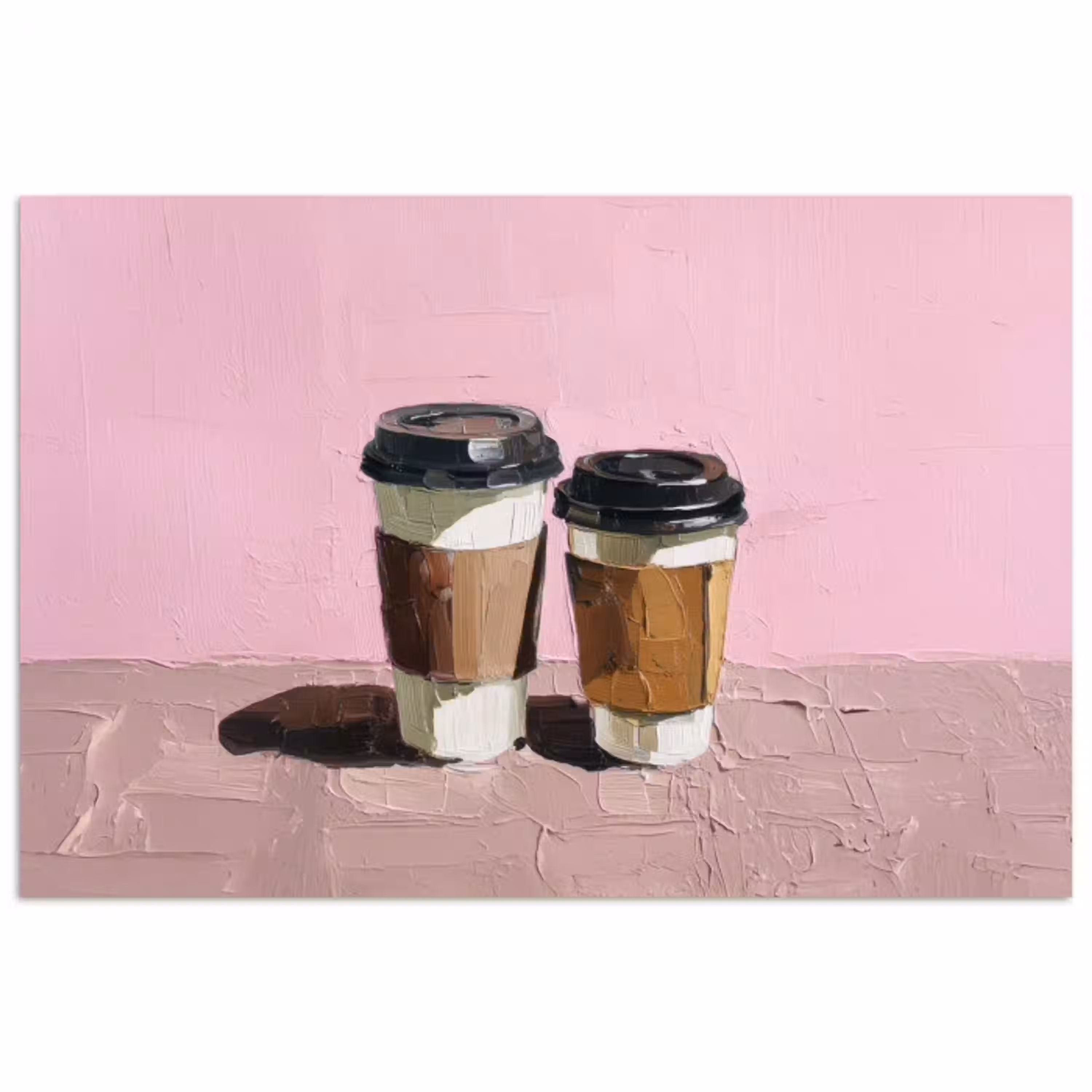 Koffiebekers - Deksel - Verf - Textuur poster papier klein -3d