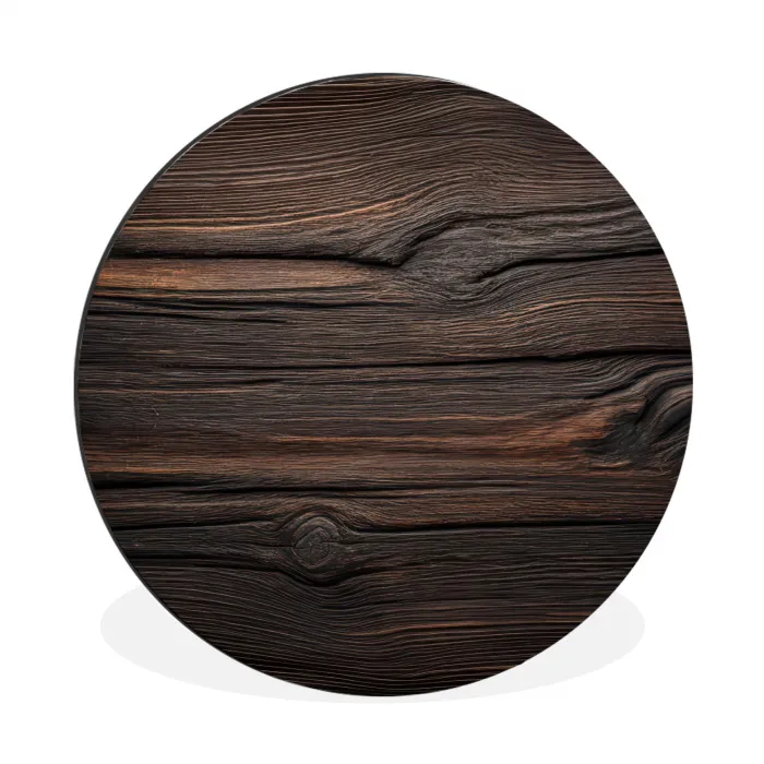 Hout - Grillige nerven Wandcirkel aluminium klein -3d