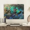 Veren - Pauwveren - Pauw - Blauw - Kunst PET vilt klein -sfeer1