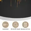 Wereldkaart - Goud - Druipen - Zwart Akoestische PET Vilt - Rond klein -closeup_FR