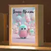 Monster - Pastel - Roze - Snoep Light Box met kabel (Kinderlampje) klein -zzz_3d_website