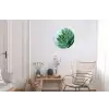 Vetplant - Bladeren - Groen - Wazig Wandcirkel aluminium klein -woonkamer