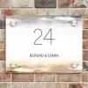 Aquarelachtergrond - Zwart beige - Klassiek Naambord Rechthoek middel -sfeer3