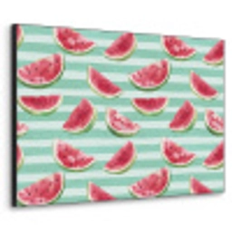 Watermeloen - Strepen - Groen Textielframe zwart klein 947 -3d